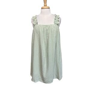 Green Gingham Mini Dress